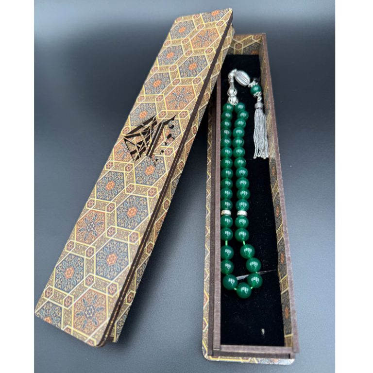 تسبیح 33 تایی سنگ عقیق سبز